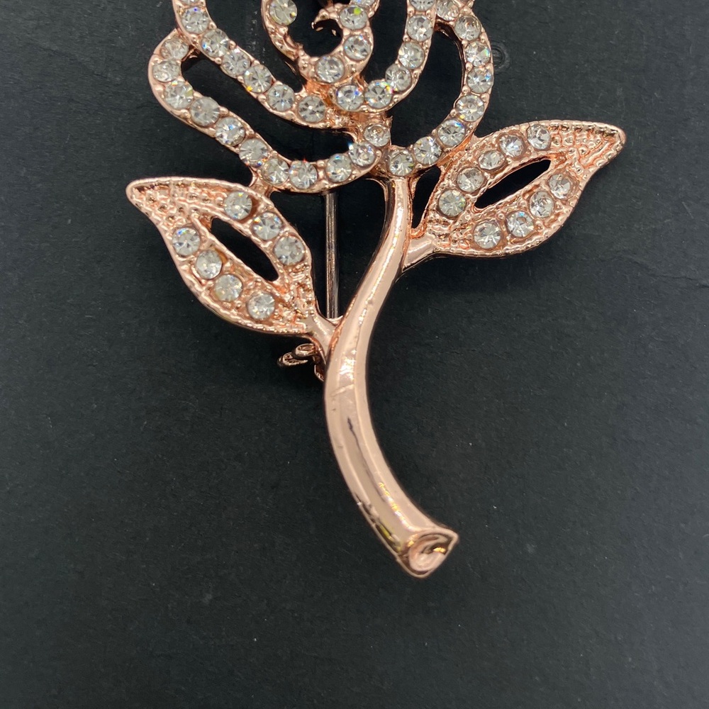 Rose Gold Flower Brooch